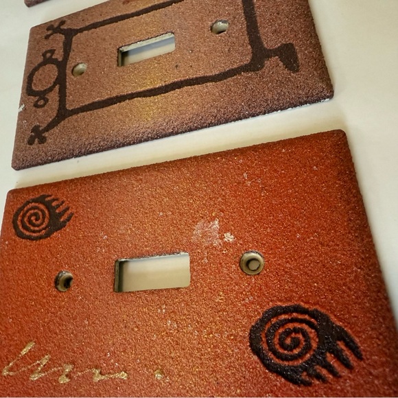 Vintage Southwestern Sand Dust  Artist signed Style Light Switch Covers Bundle - Picture 5 of 6